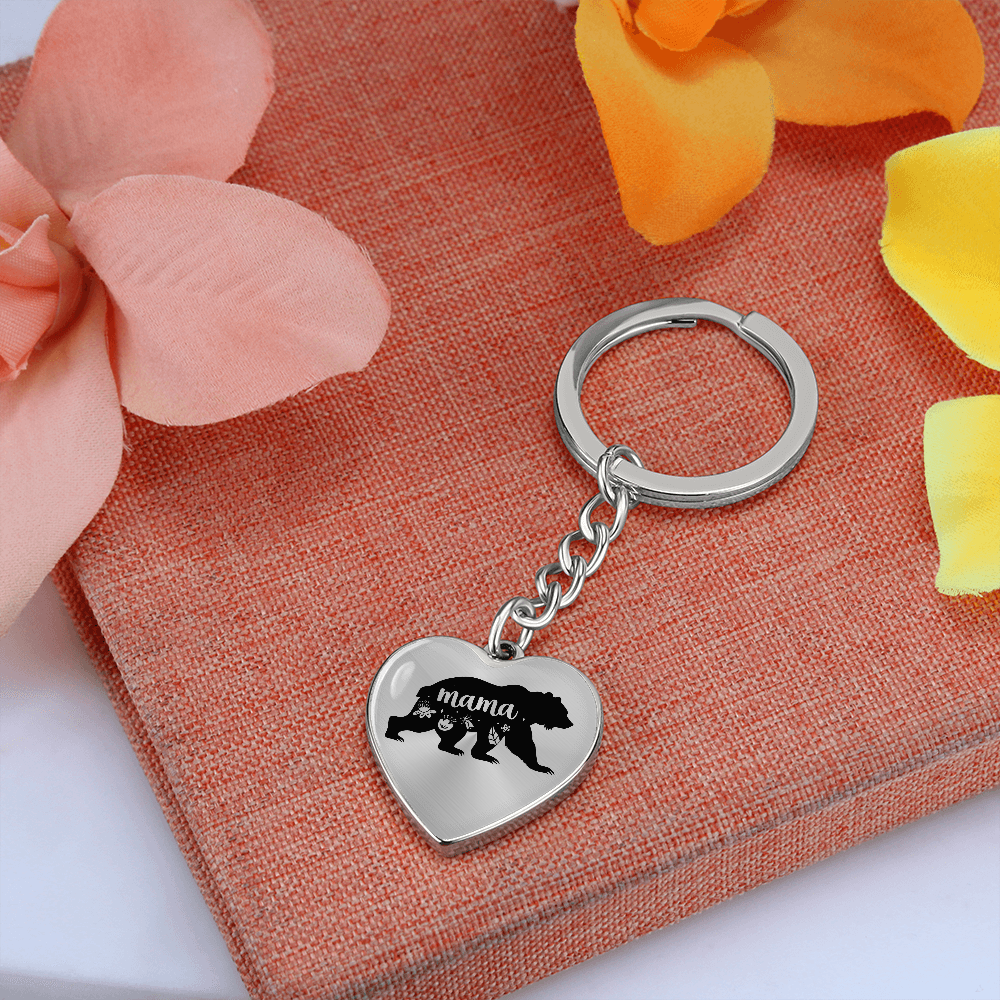 Graphic Heart with Curb Keychain