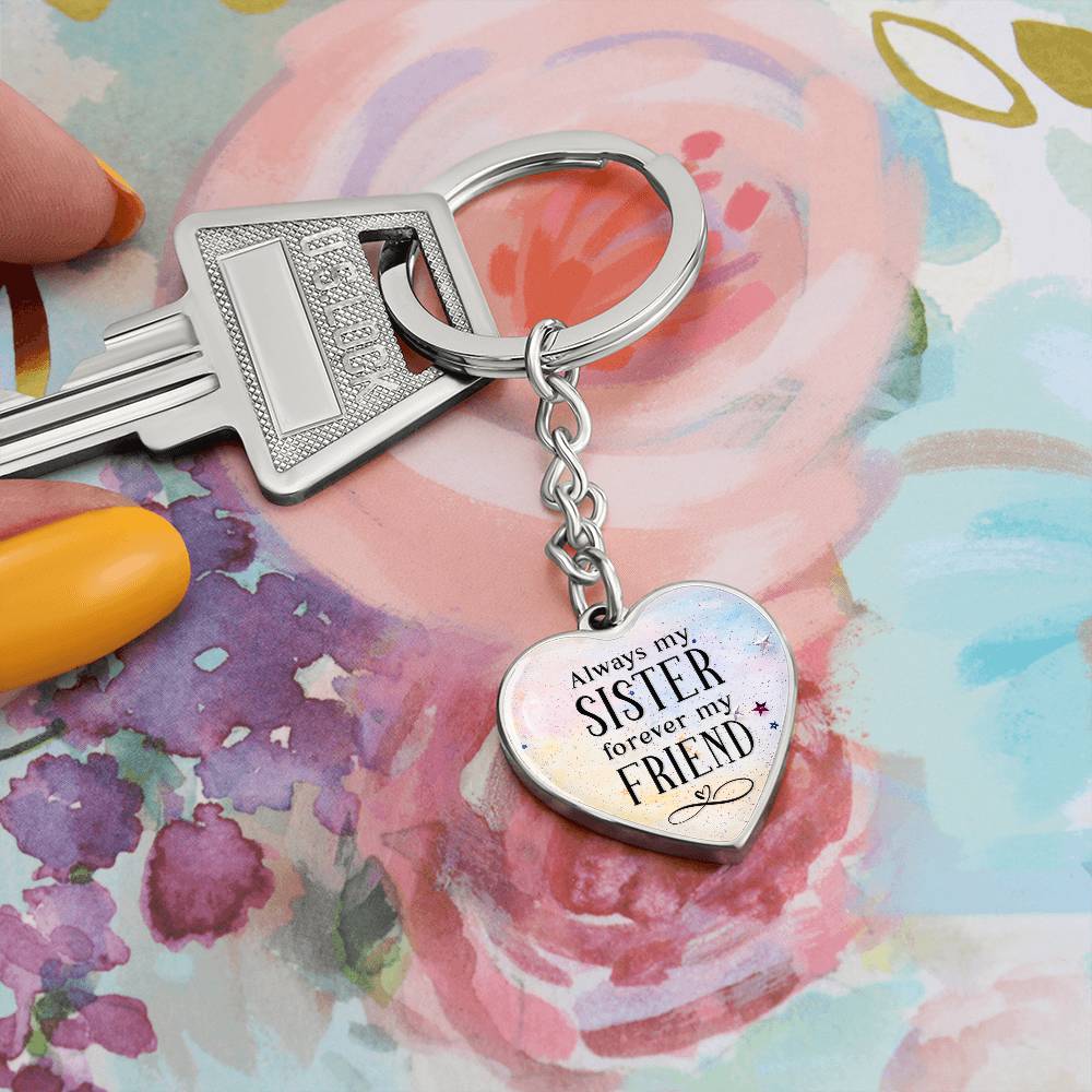 Graphic Heart with Curb Keychain
