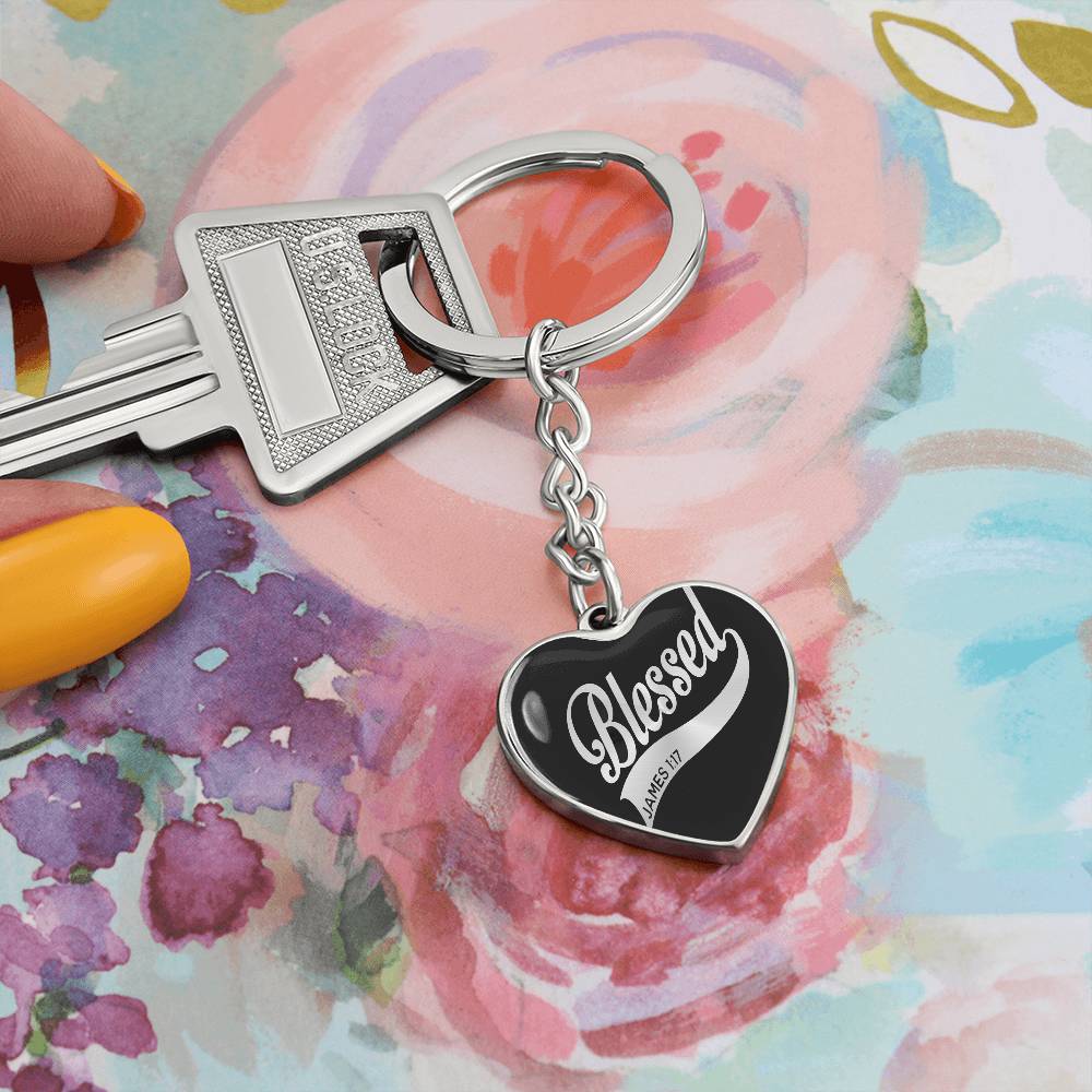 Graphic Heart with Curb Keychain