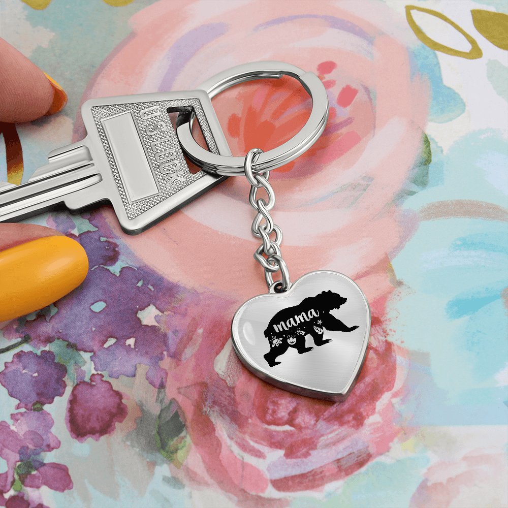 Graphic Heart with Curb Keychain