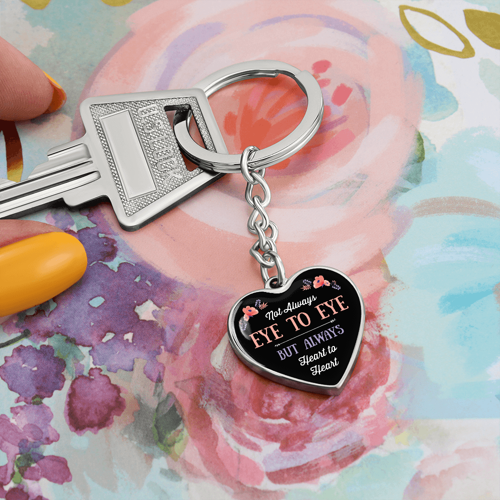 Graphic Heart with Curb Keychain