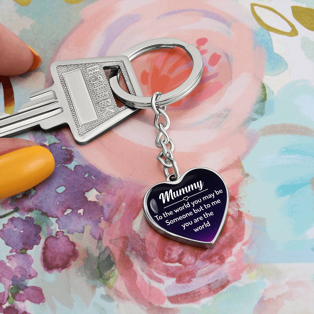 Graphic Heart with Curb Keychain