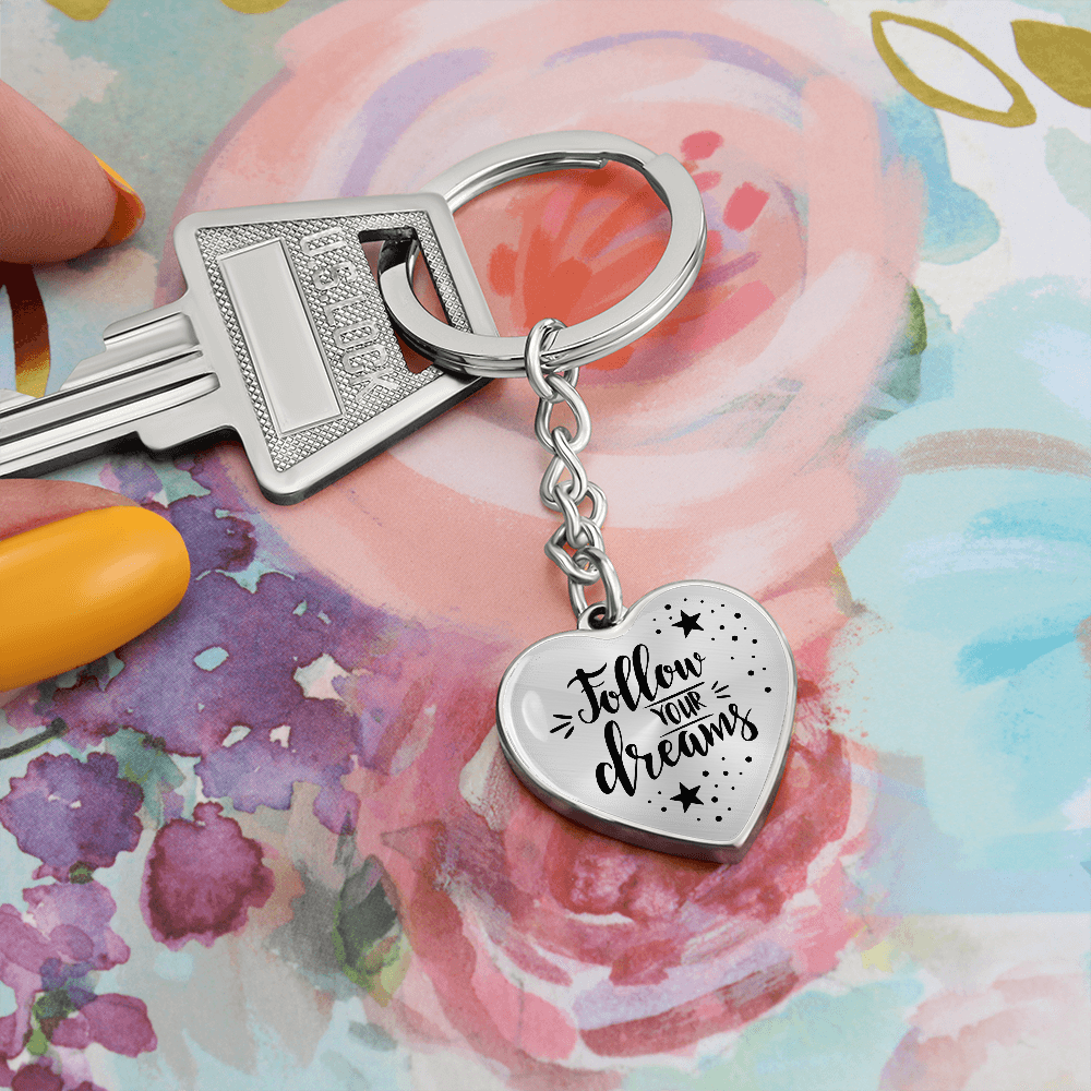 Graphic Heart with Curb Keychain