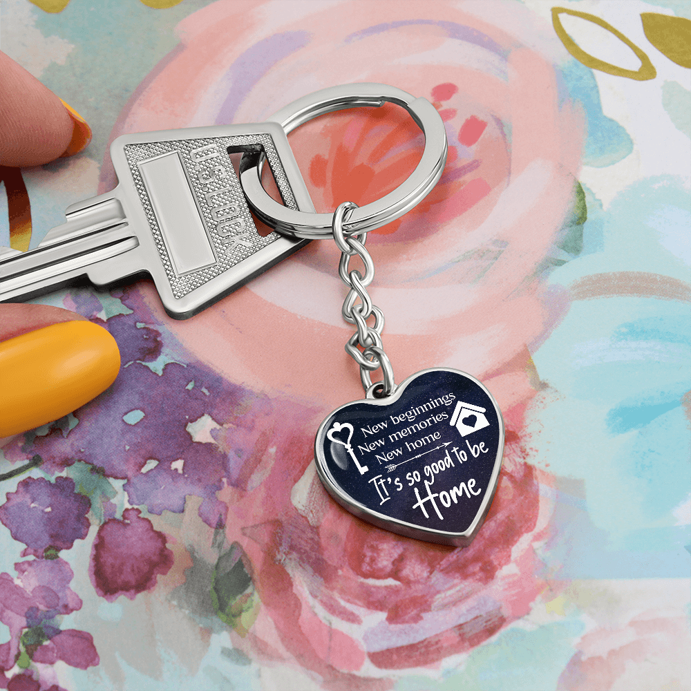 Graphic Heart with Curb Keychain
