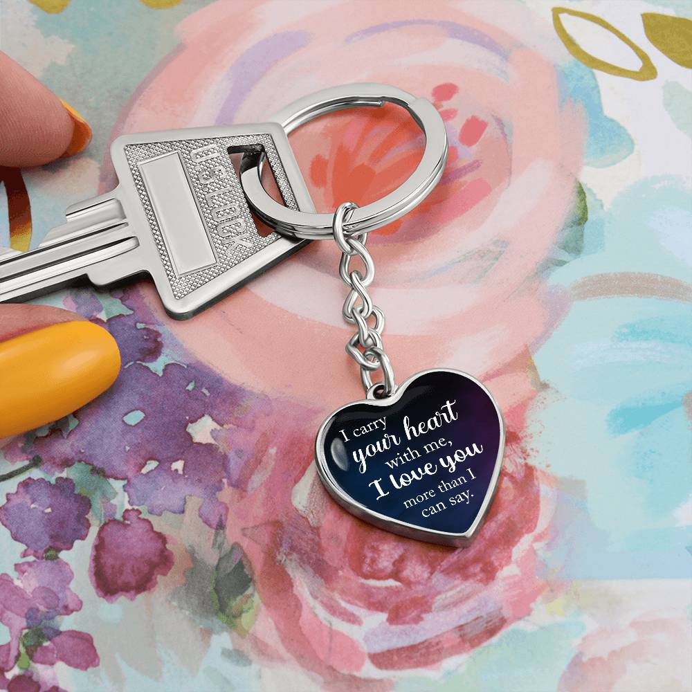 Graphic Heart with Curb Keychain