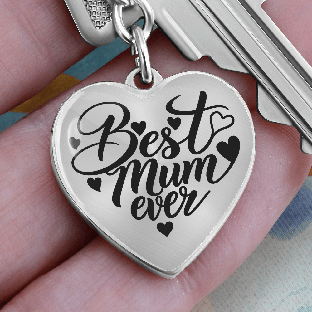 Graphic Heart with Curb Keychain