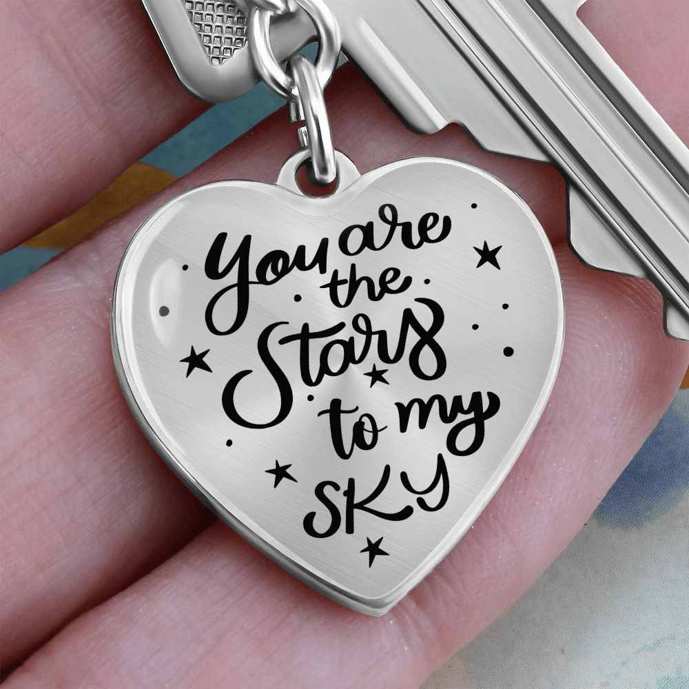 Stars to My Sky – Graphic Heart Keychain