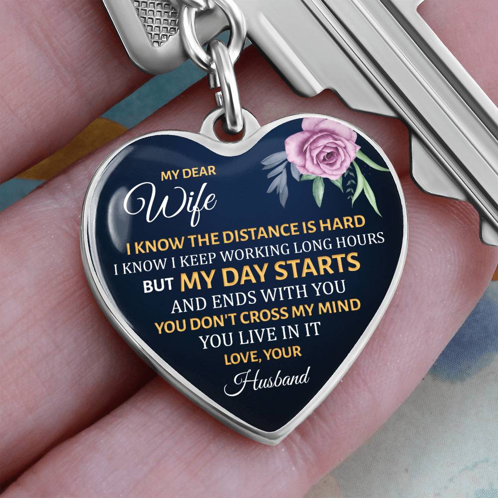 Graphic Heart with Curb Keychain