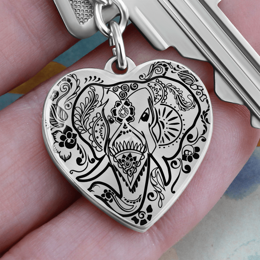 Graphic Heart with Curb Keychain