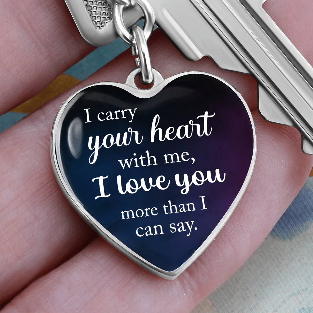 Graphic Heart with Curb Keychain