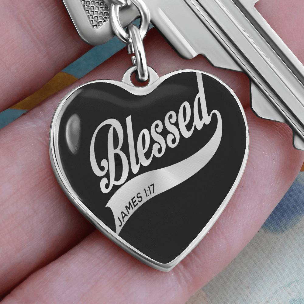 Graphic Heart with Curb Keychain