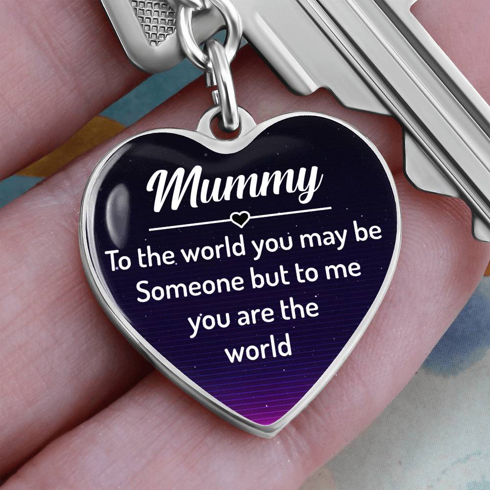 Graphic Heart with Curb Keychain