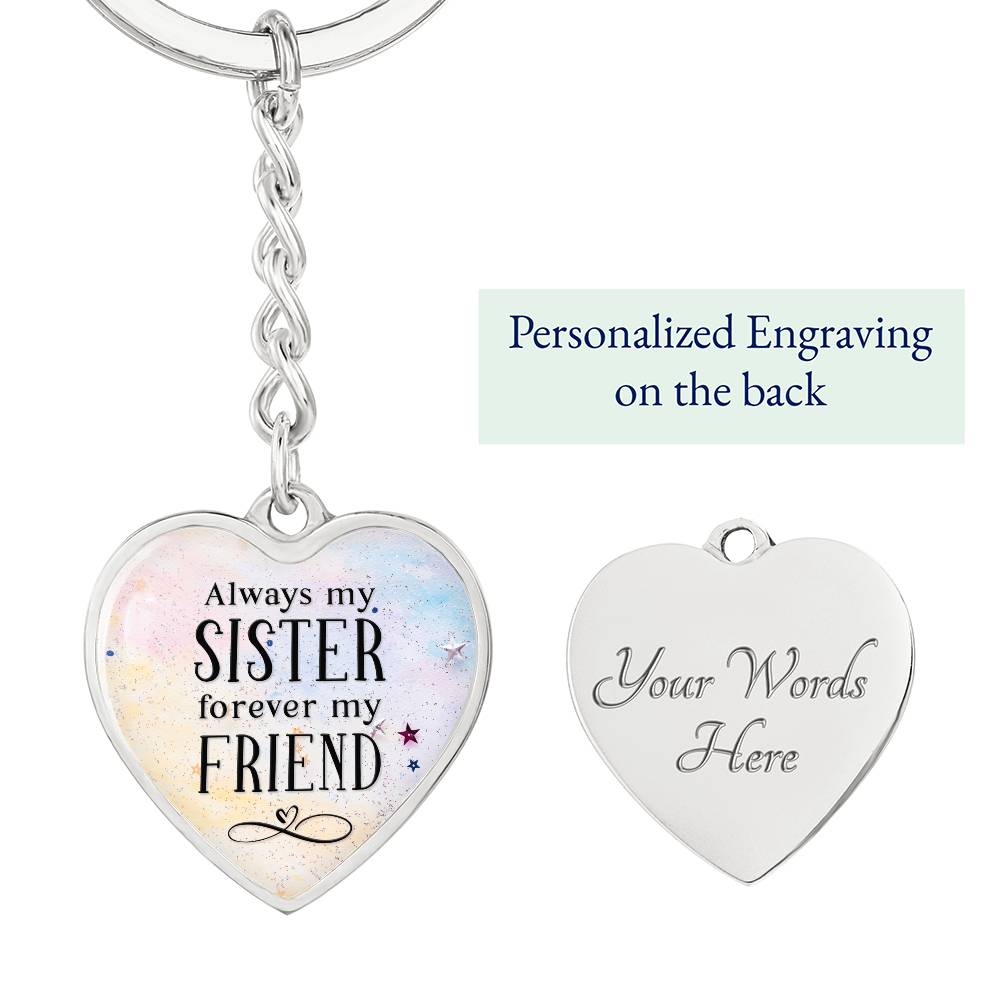 Graphic Heart with Curb Keychain