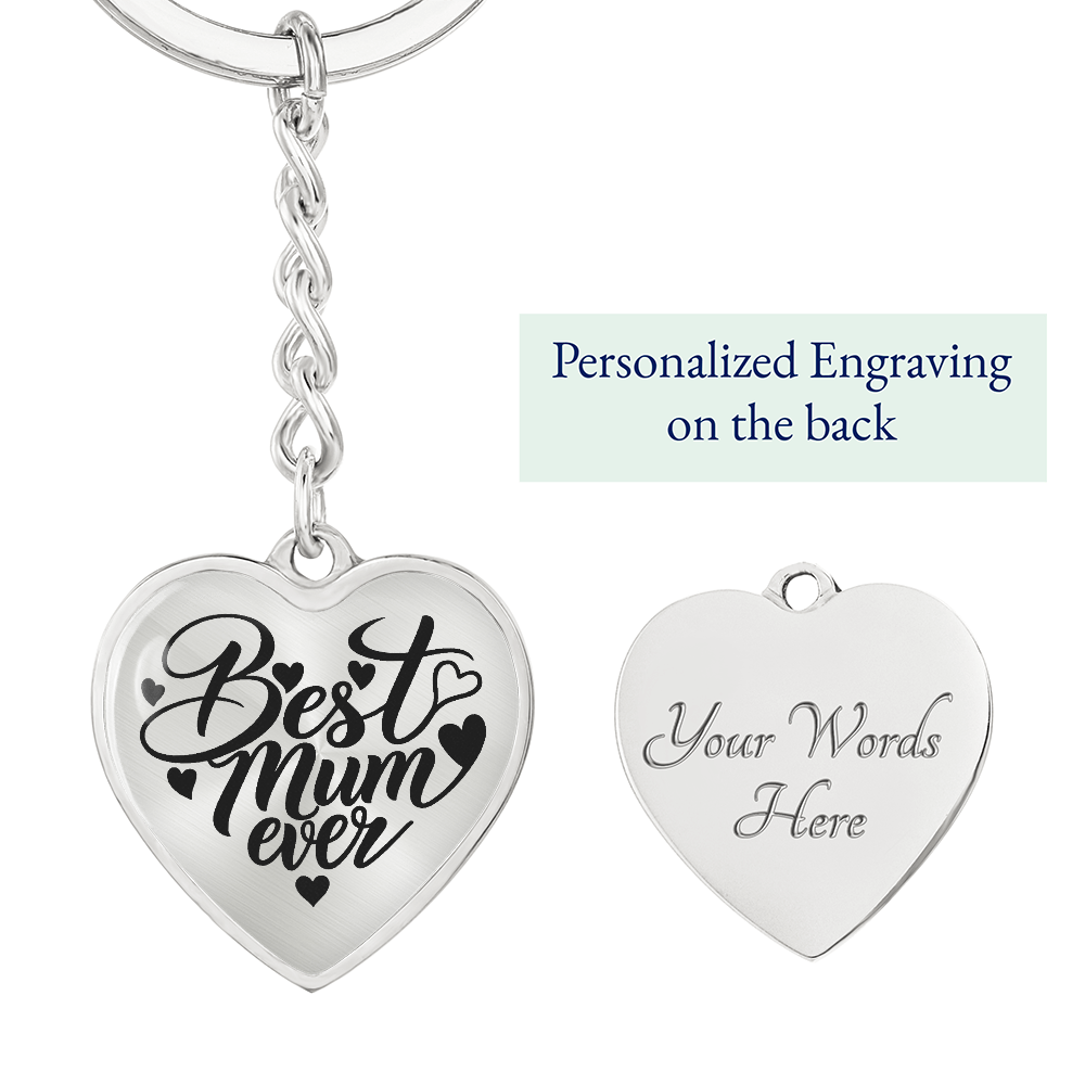 Graphic Heart with Curb Keychain