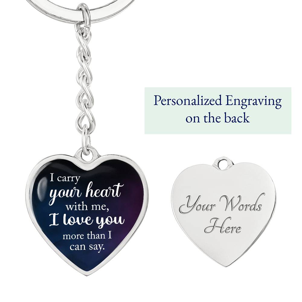 Graphic Heart with Curb Keychain