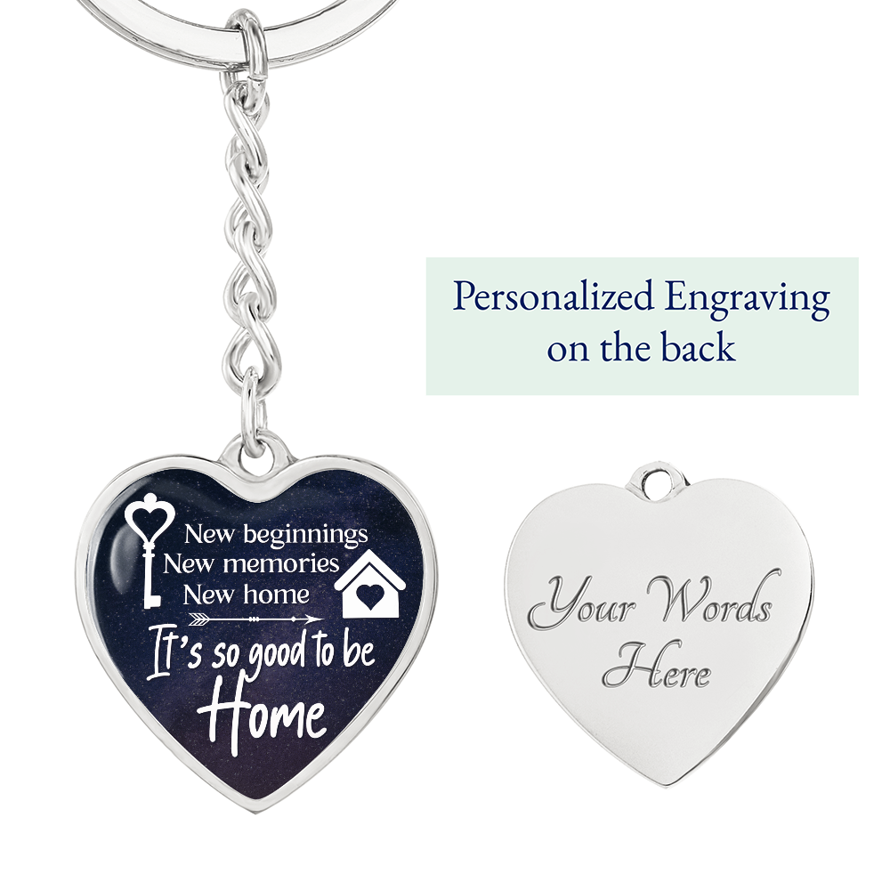 Graphic Heart with Curb Keychain