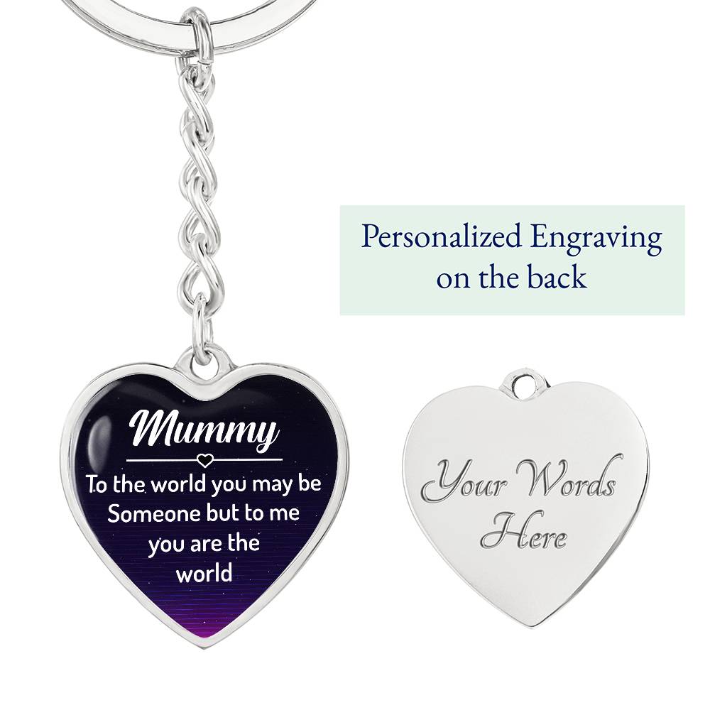 Graphic Heart with Curb Keychain