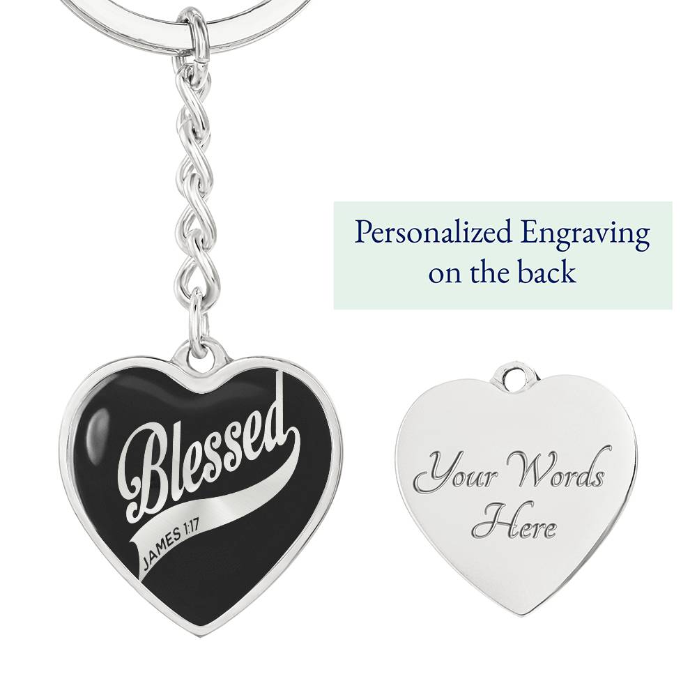 Graphic Heart with Curb Keychain