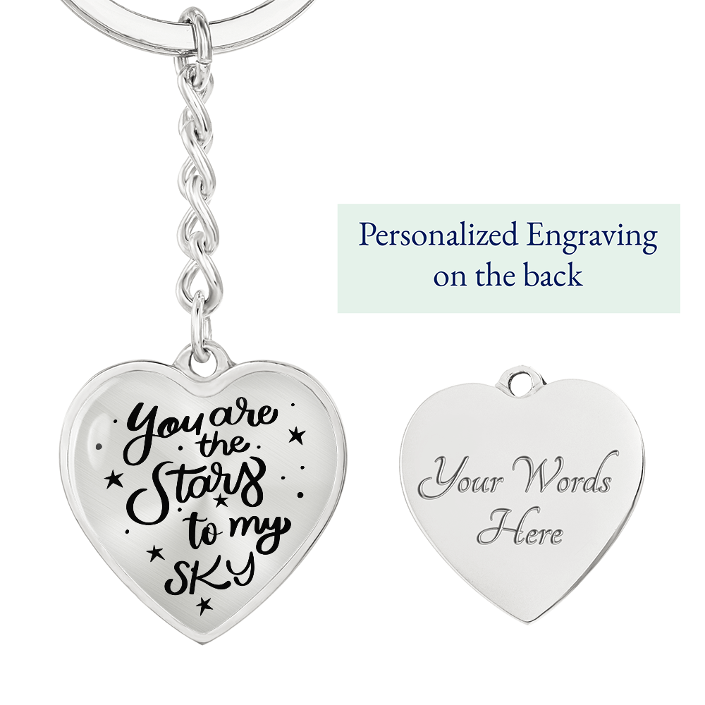 Stars to My Sky – Graphic Heart Keychain