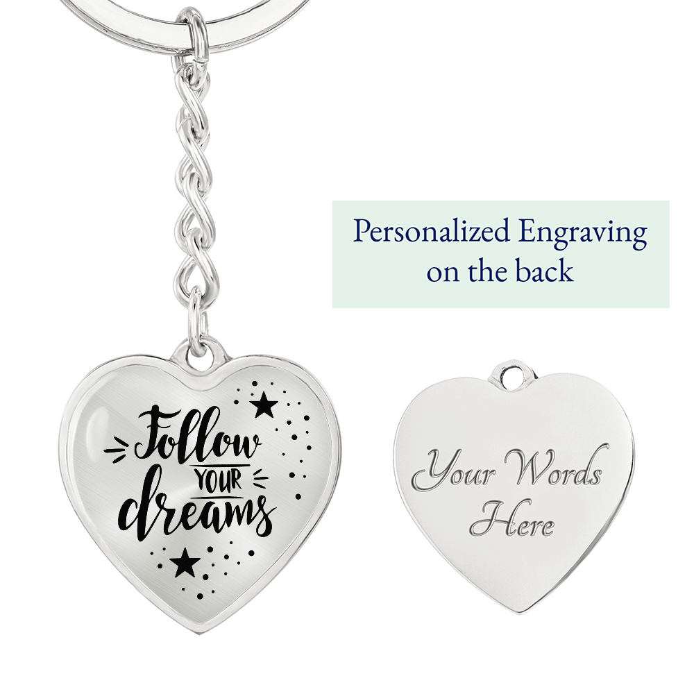 Graphic Heart with Curb Keychain