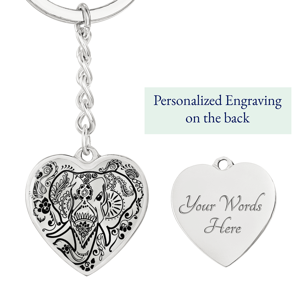 Graphic Heart with Curb Keychain