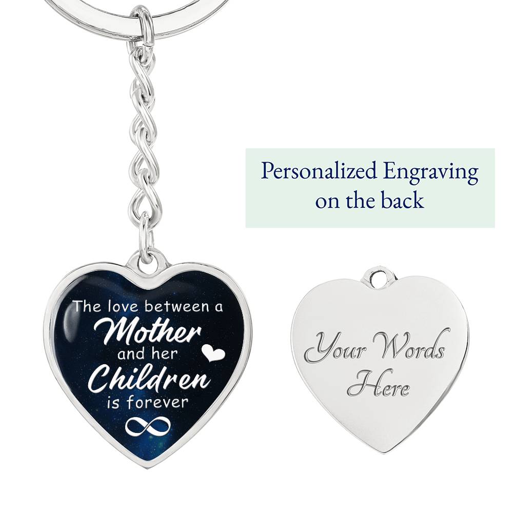 Mother & Children – Forever Love Graphic Heart Keychain