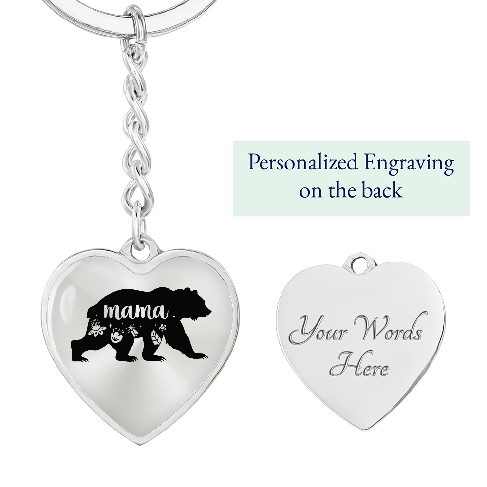 Graphic Heart with Curb Keychain