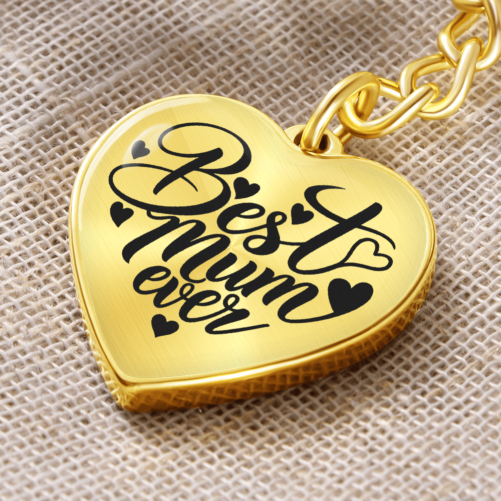 Graphic Heart with Curb Keychain
