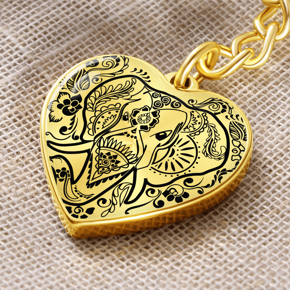 Graphic Heart with Curb Keychain