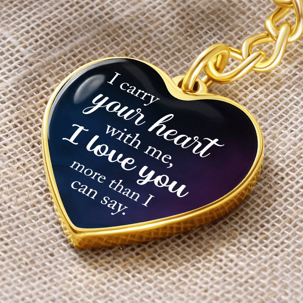 Graphic Heart with Curb Keychain
