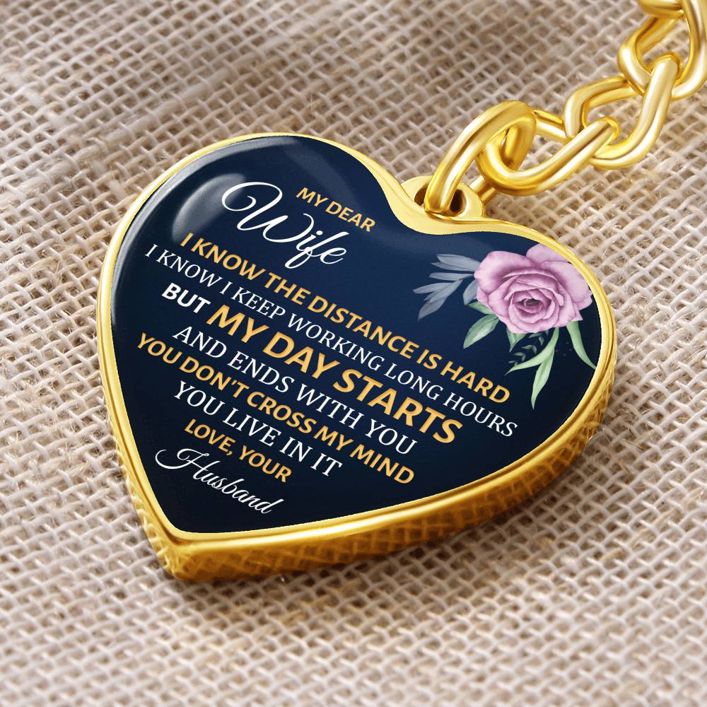 Graphic Heart with Curb Keychain