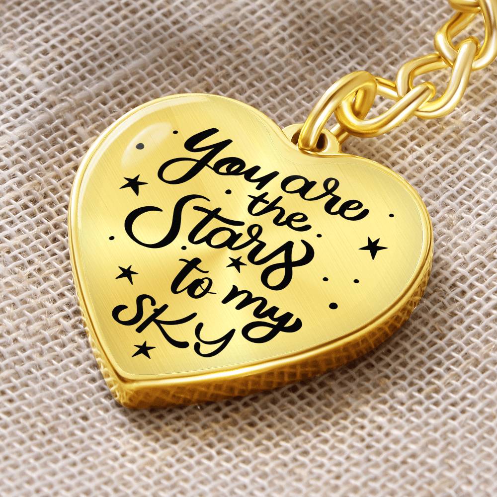 Stars to My Sky – Graphic Heart Keychain