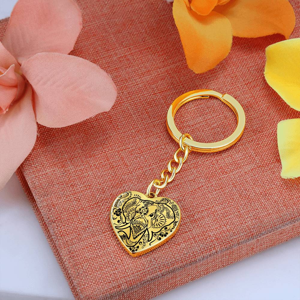 Graphic Heart with Curb Keychain