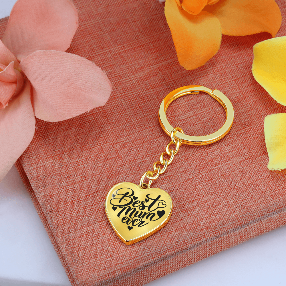 Graphic Heart with Curb Keychain
