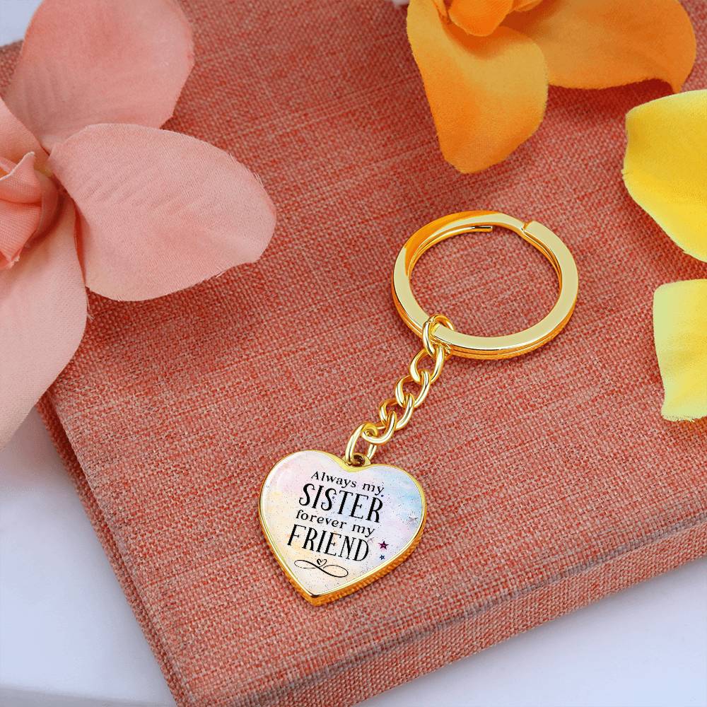 Graphic Heart with Curb Keychain