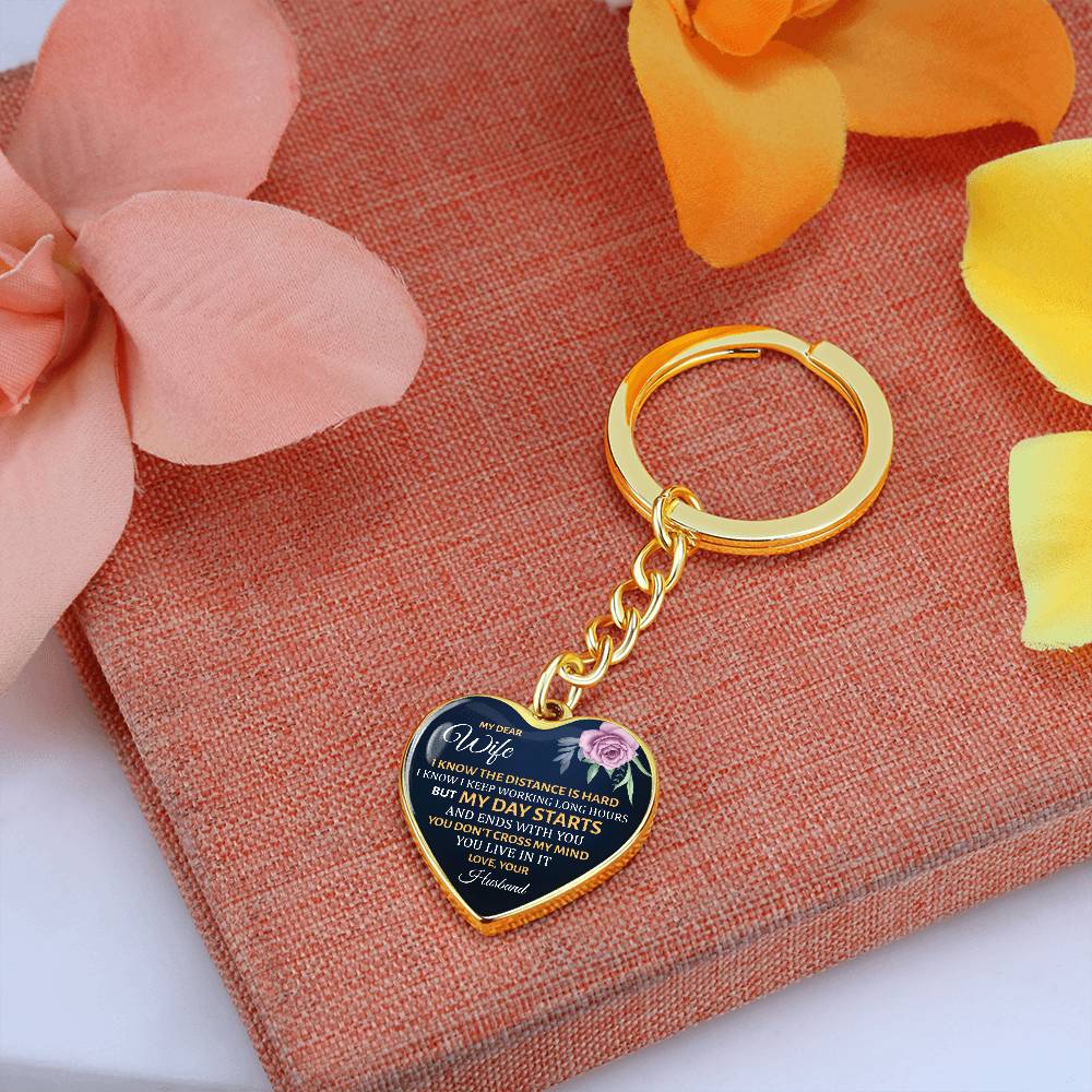Graphic Heart with Curb Keychain