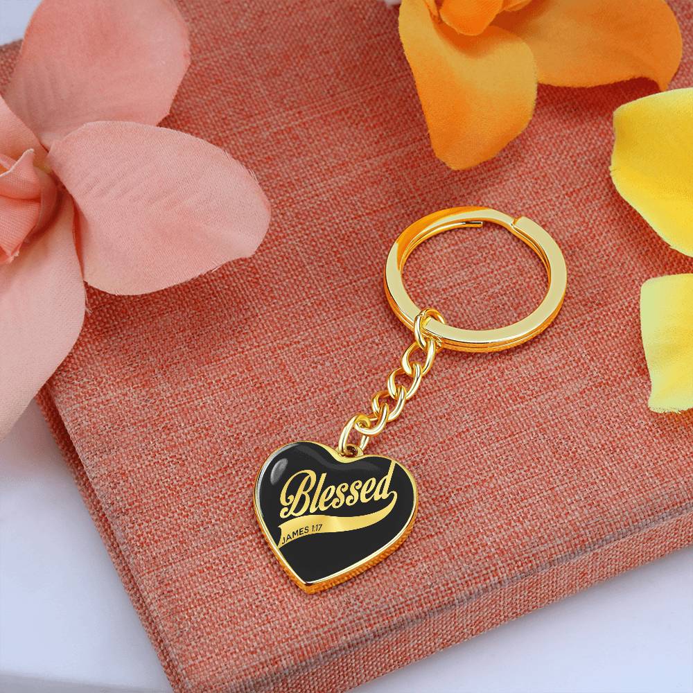Graphic Heart with Curb Keychain