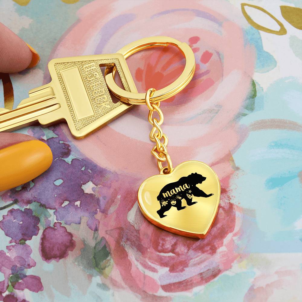 Graphic Heart with Curb Keychain