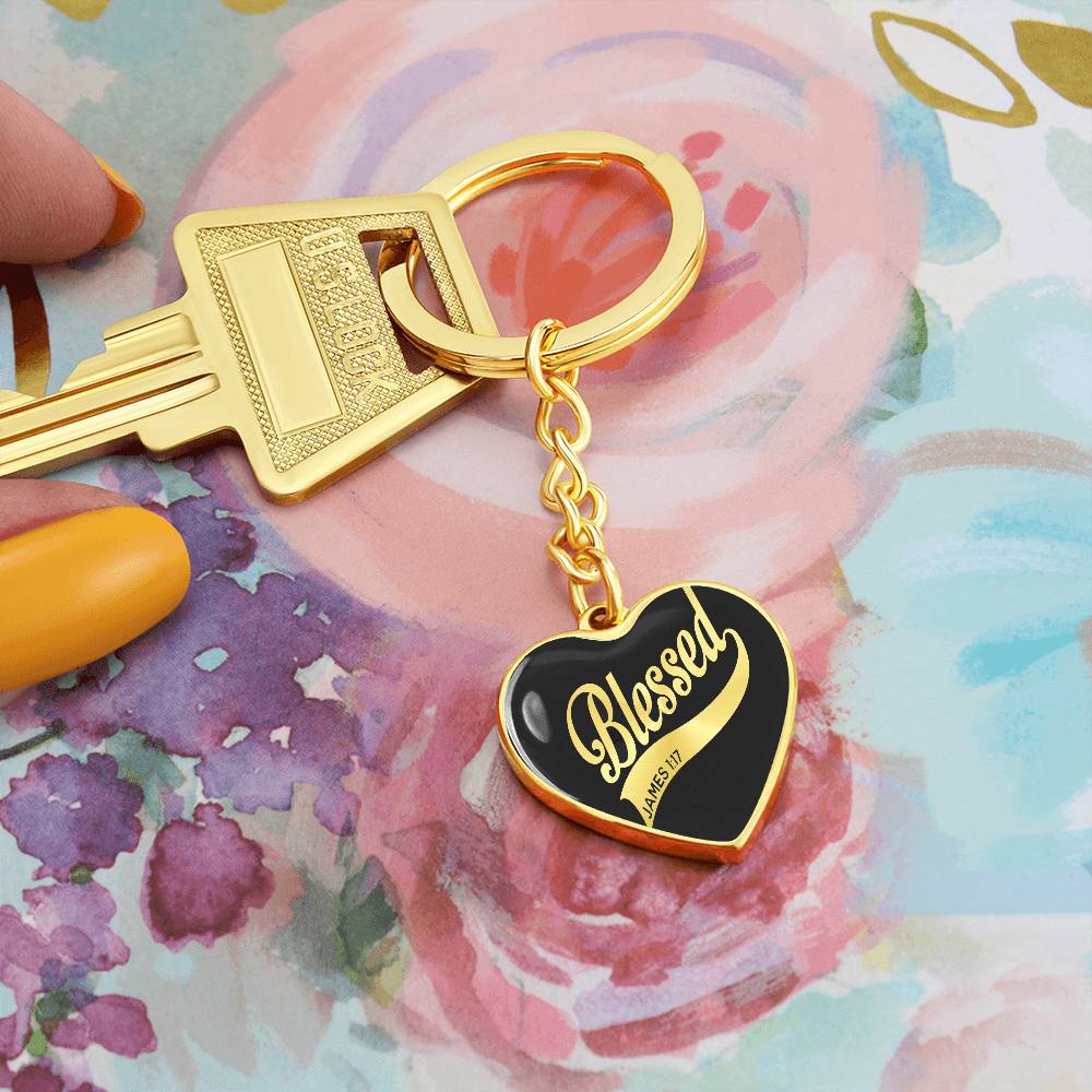 Graphic Heart with Curb Keychain