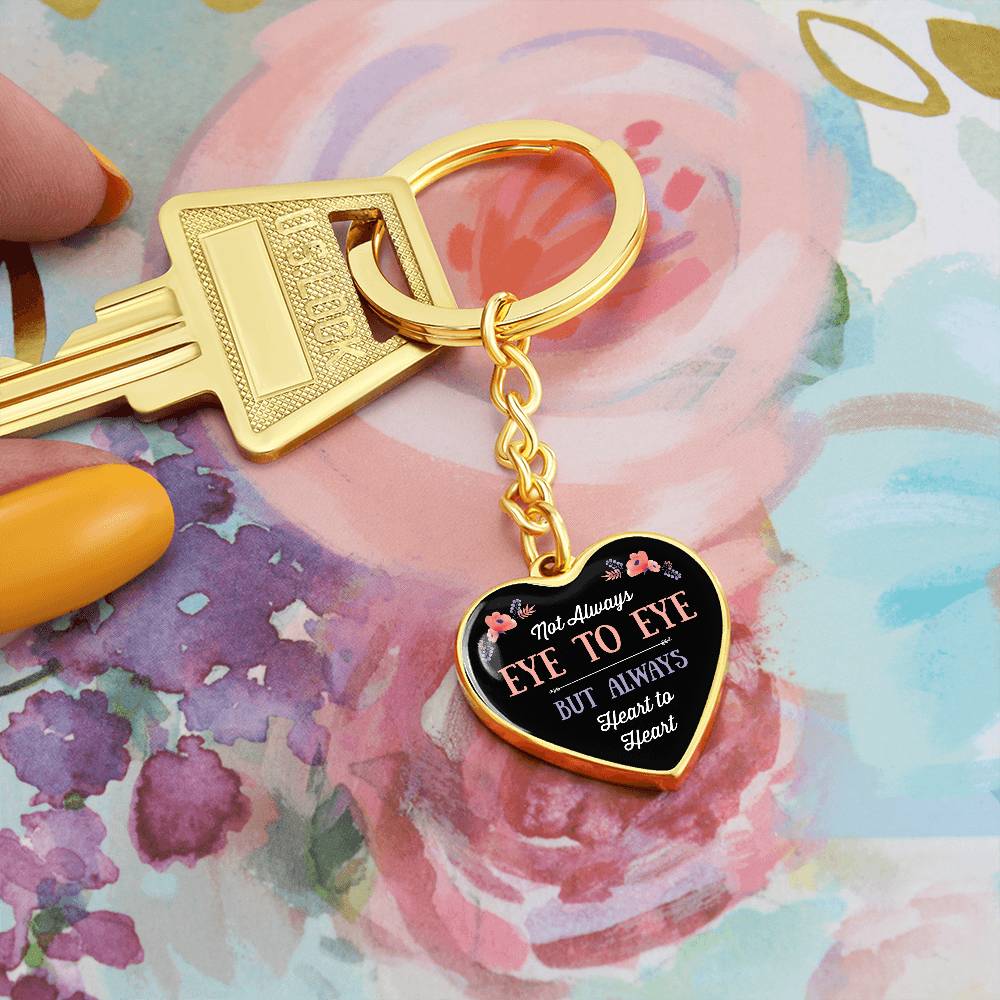 Graphic Heart with Curb Keychain