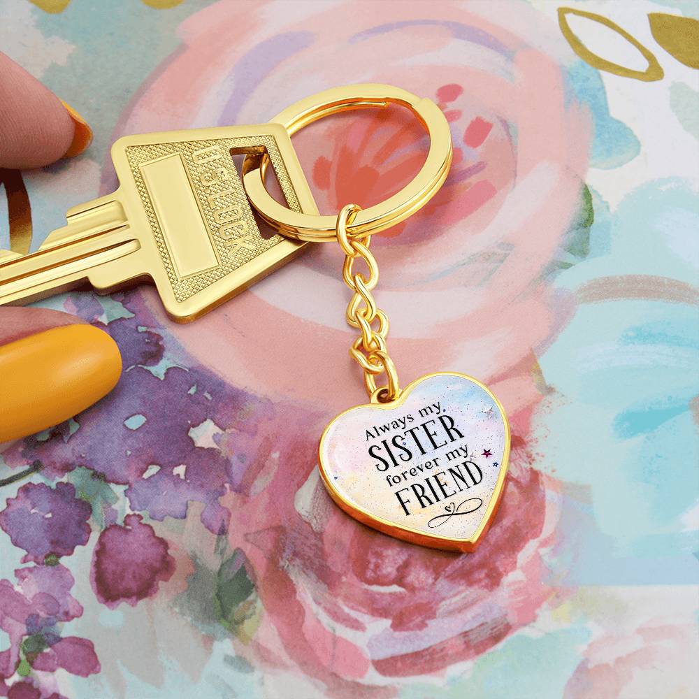 Graphic Heart with Curb Keychain