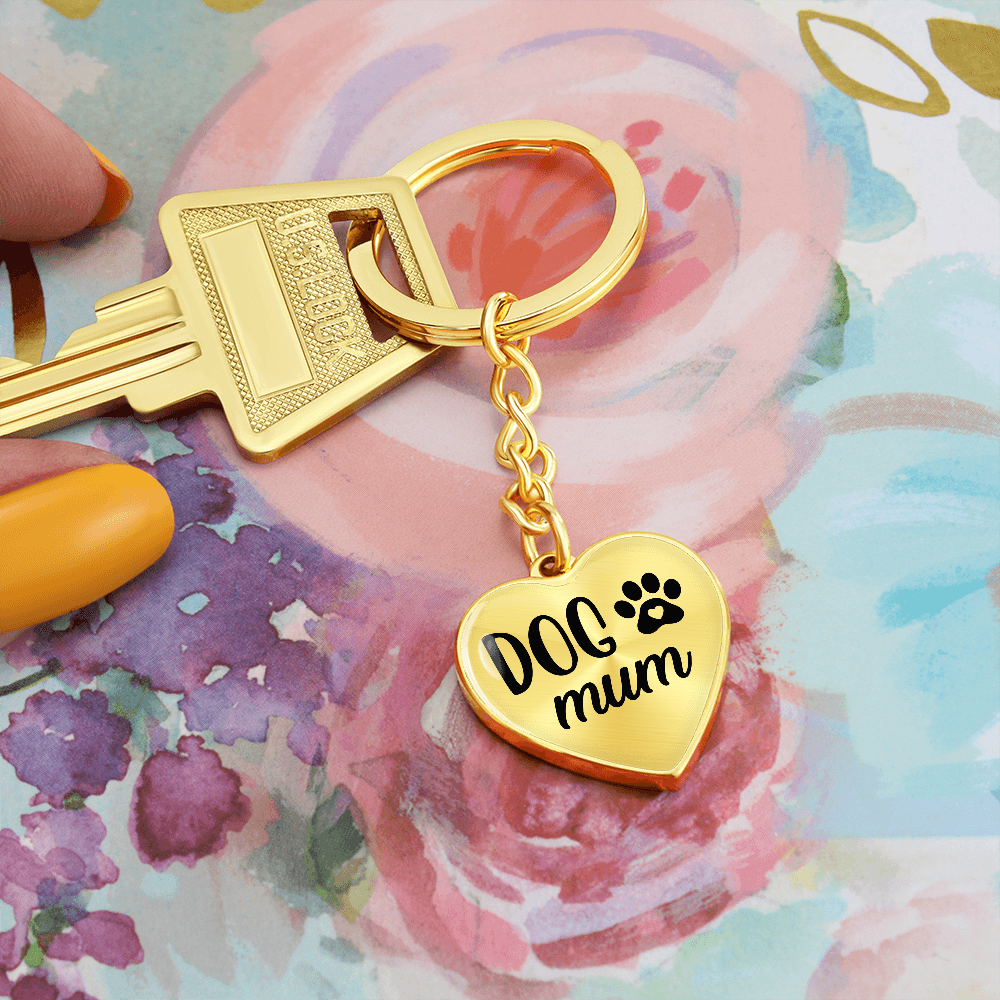 Graphic Heart with Curb Keychain