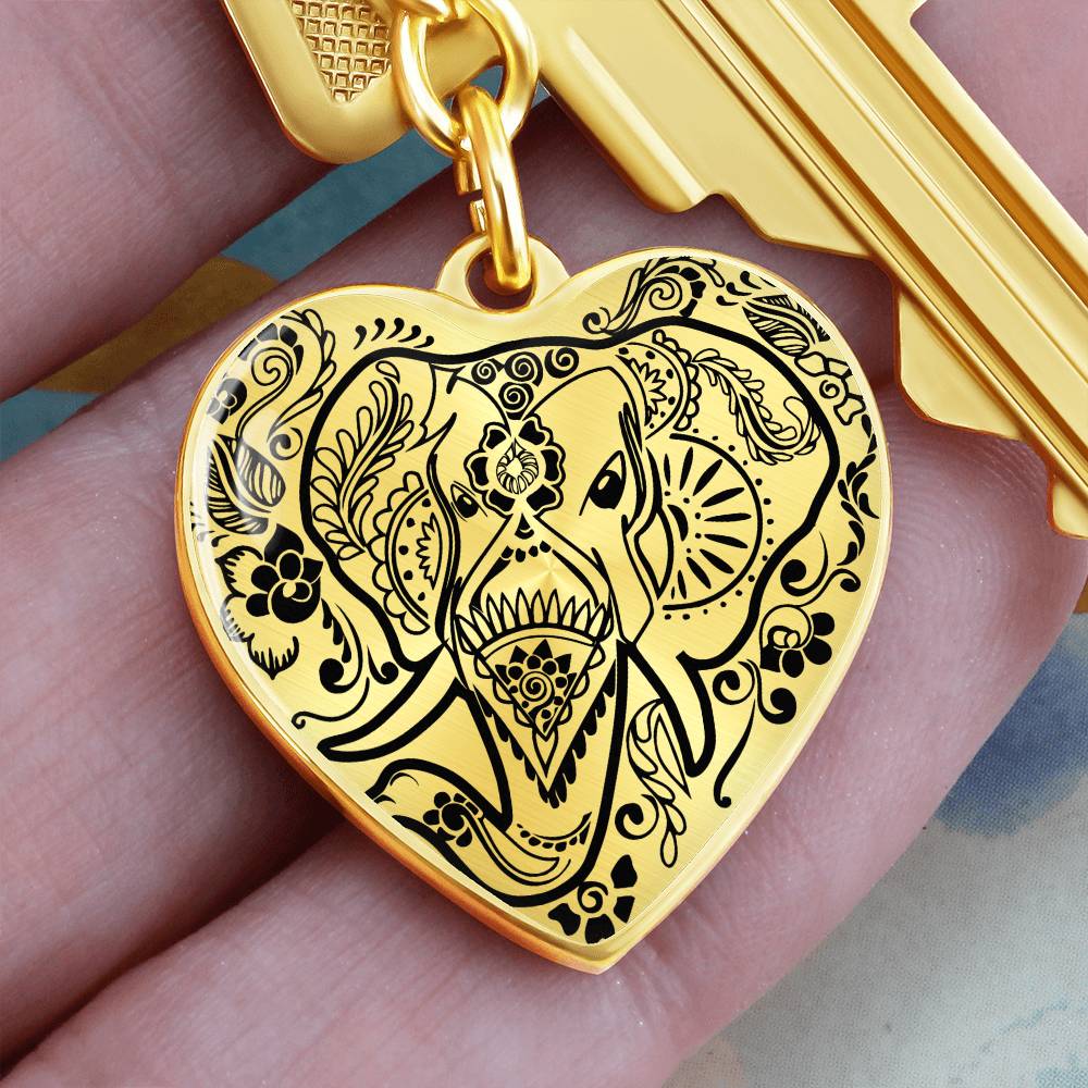 Graphic Heart with Curb Keychain