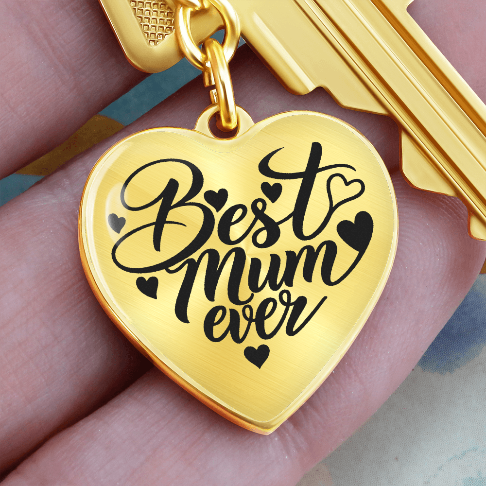 Graphic Heart with Curb Keychain