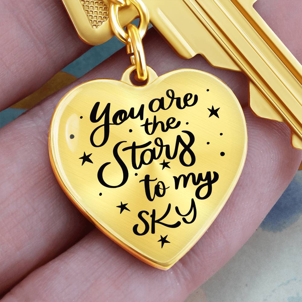 Stars to My Sky – Graphic Heart Keychain