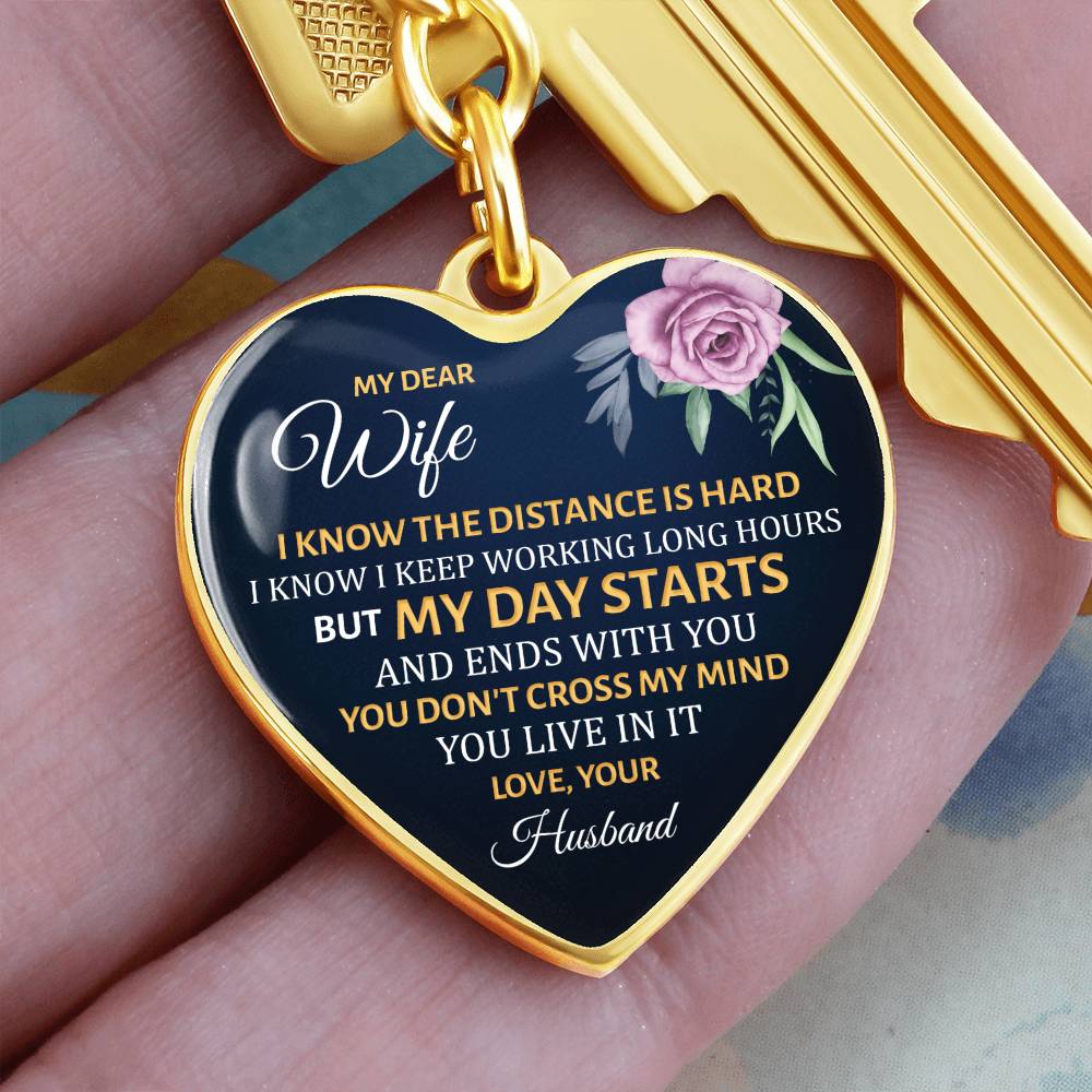 Graphic Heart with Curb Keychain