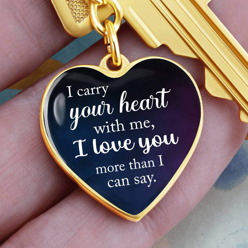 Graphic Heart with Curb Keychain