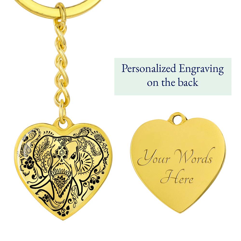 Graphic Heart with Curb Keychain