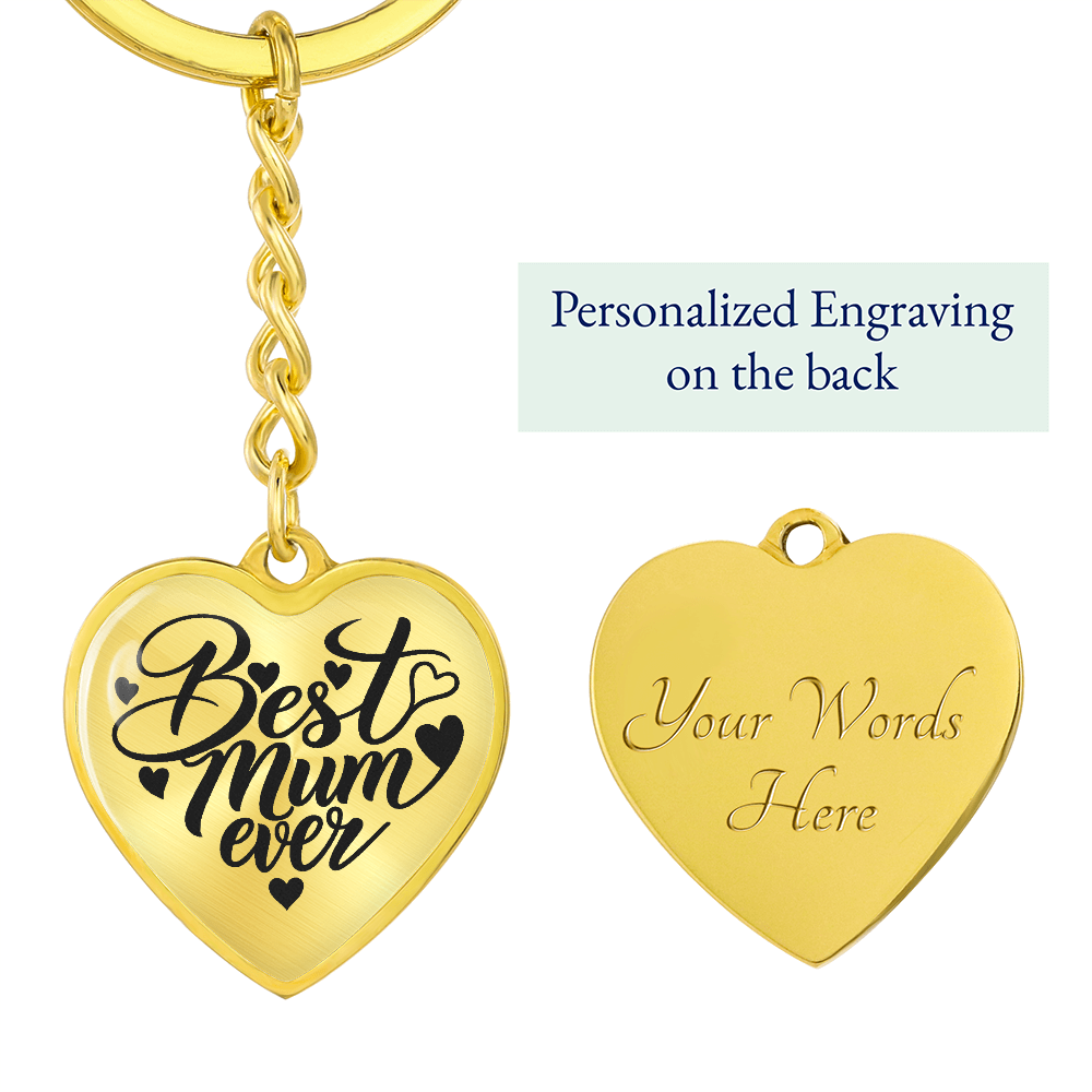 Graphic Heart with Curb Keychain