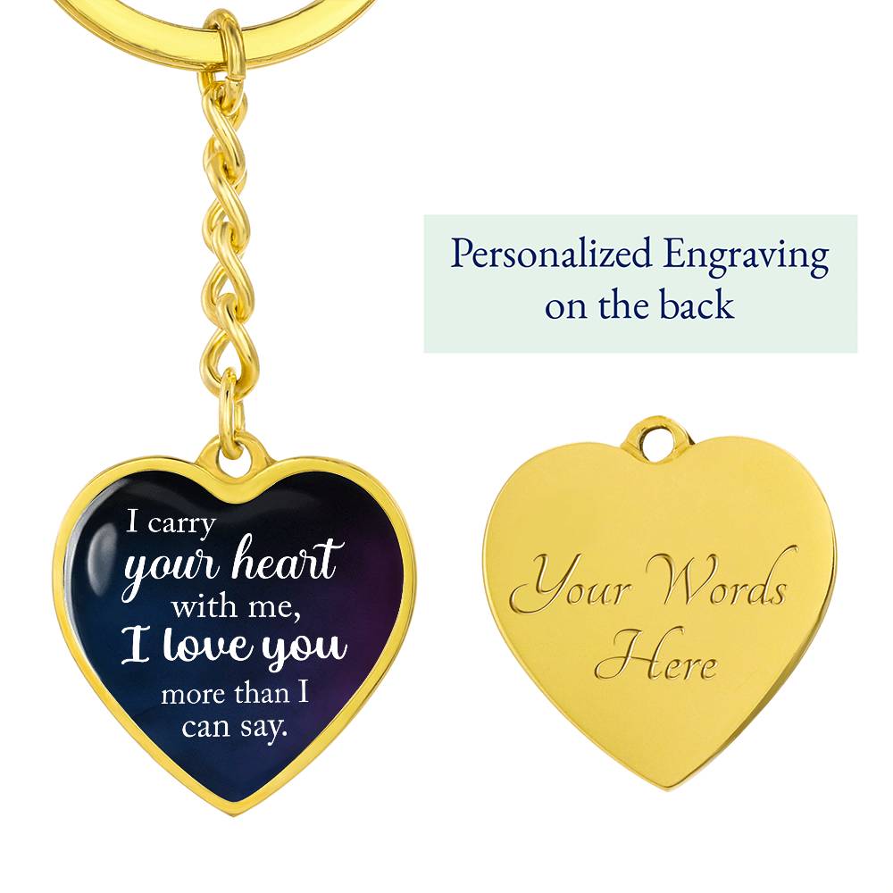 Graphic Heart with Curb Keychain